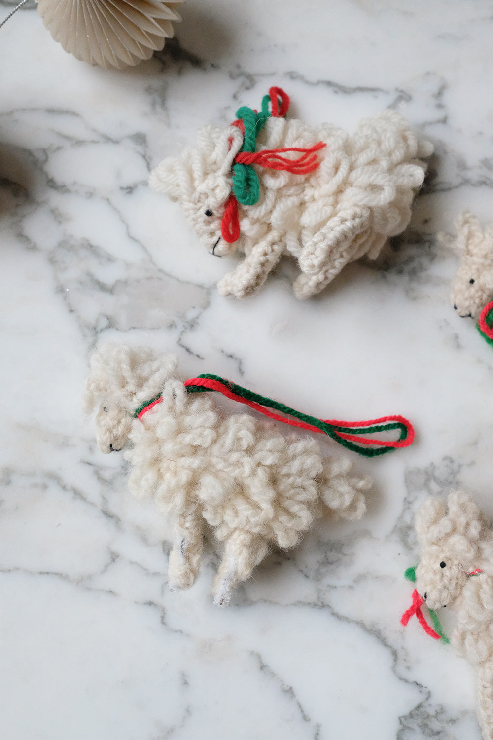 handmade knitted sheep ornaments (sold individually)