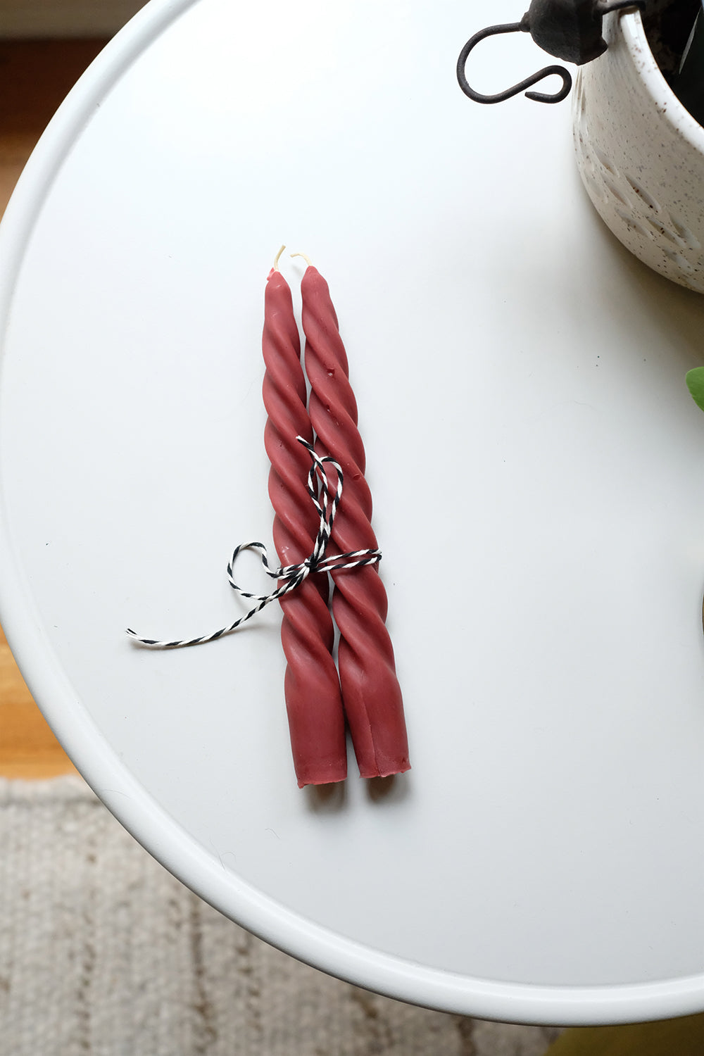 handmade beeswax candles - set of 2