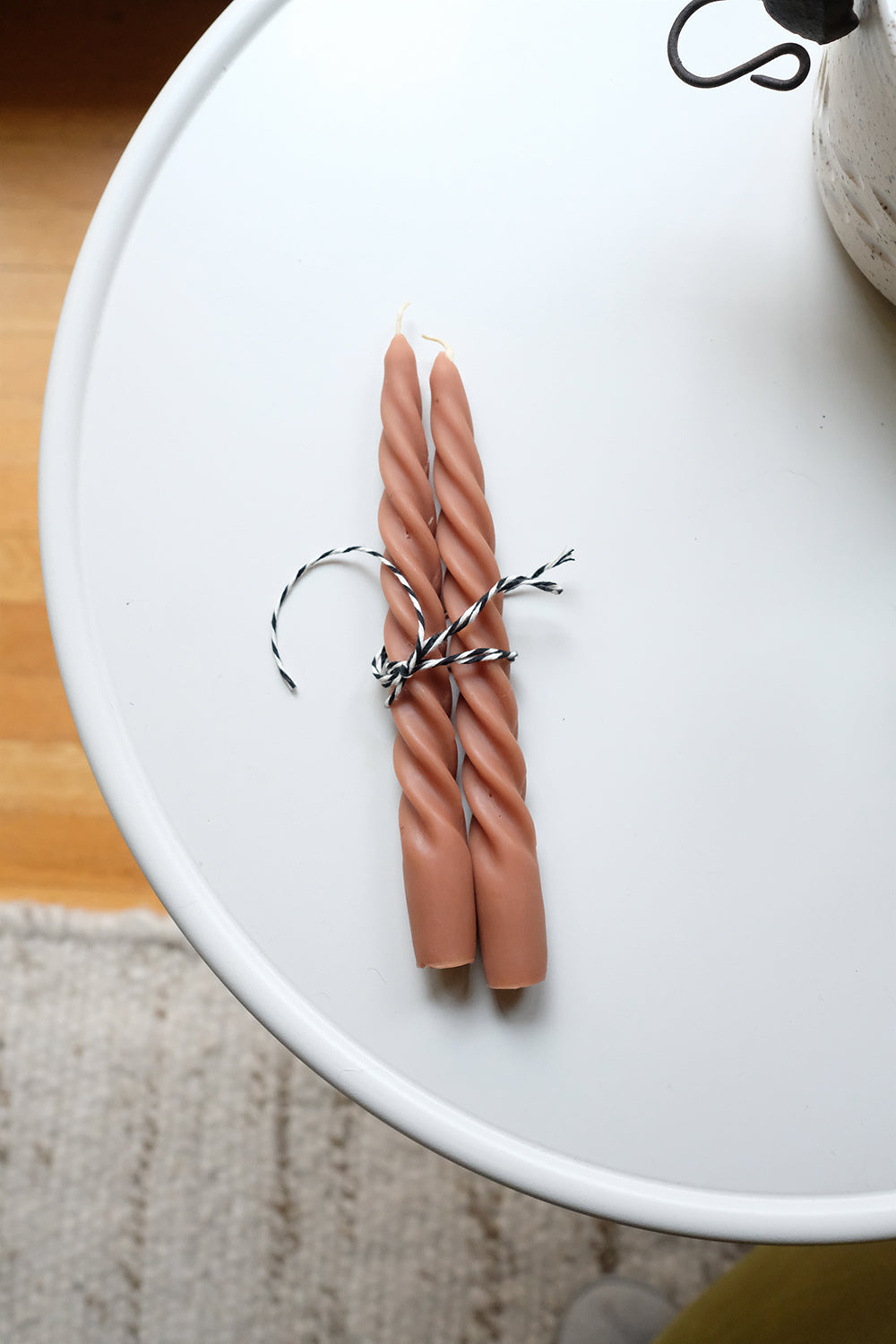 handmade beeswax candles - set of 2