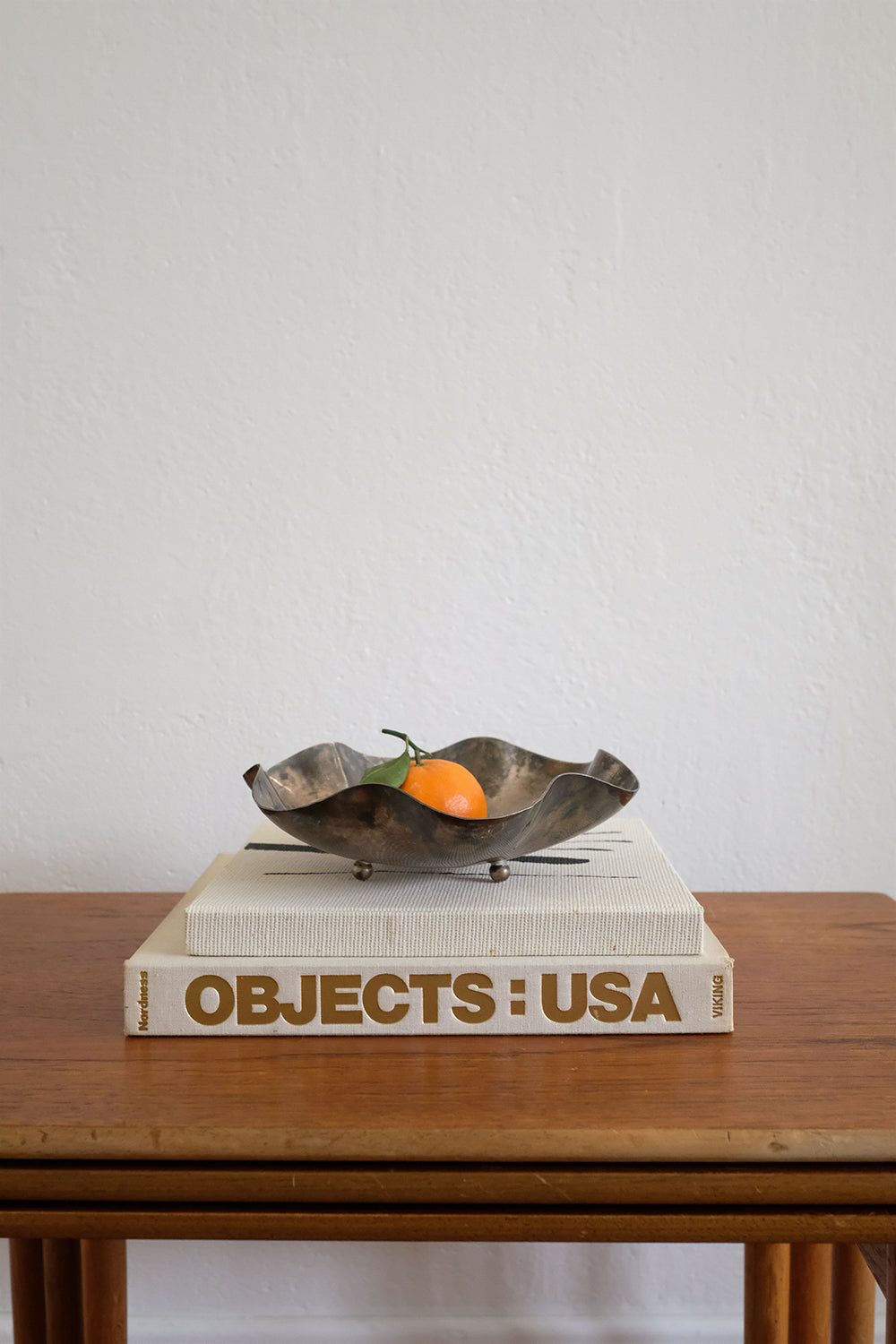 wavy metal footed bowl