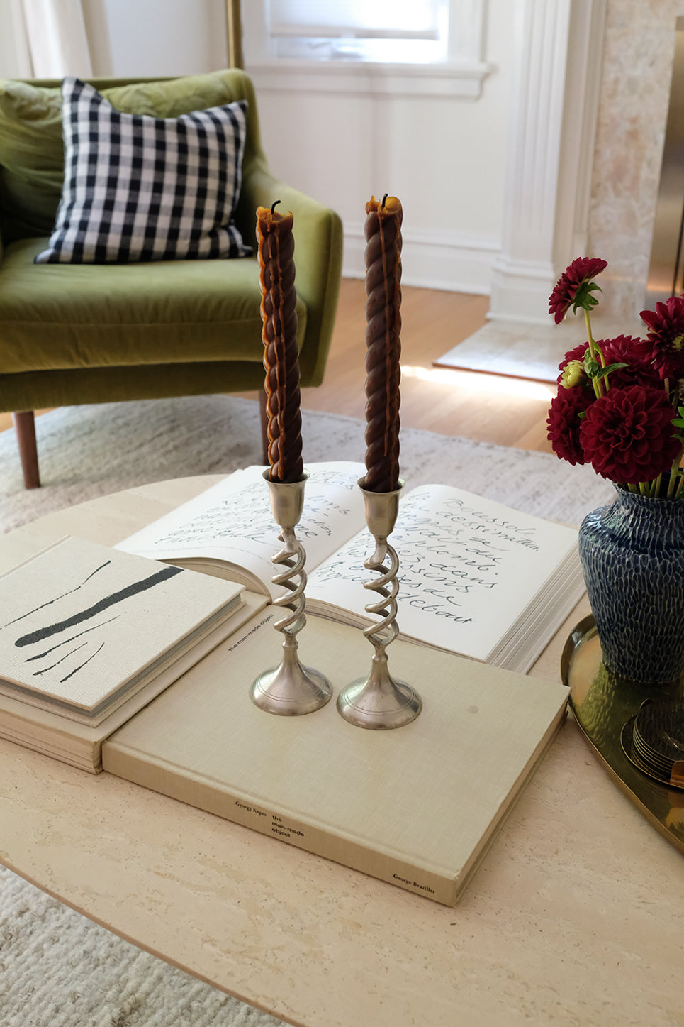 spiral candlesticks - set of 2