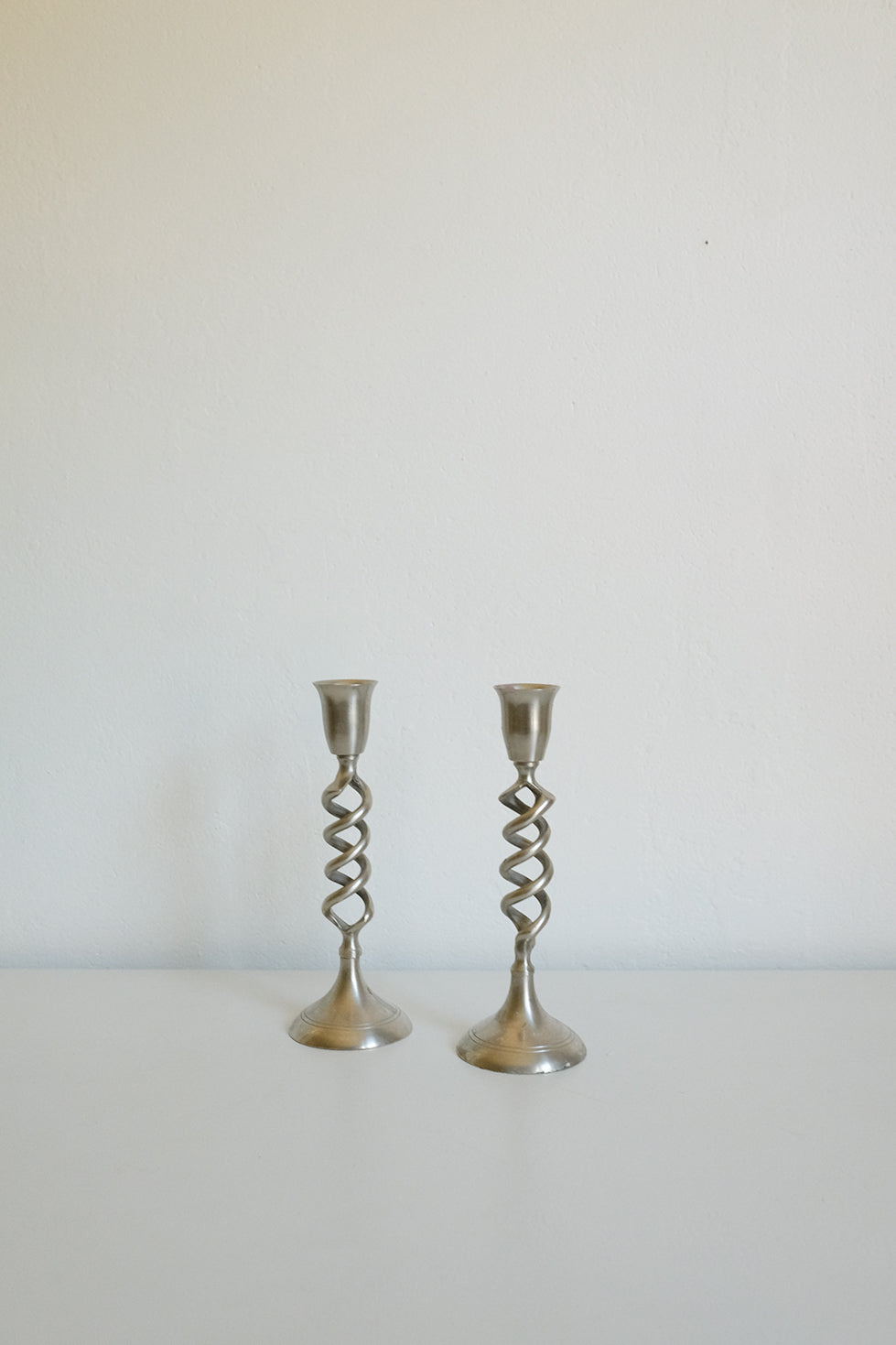 spiral candlesticks - set of 2