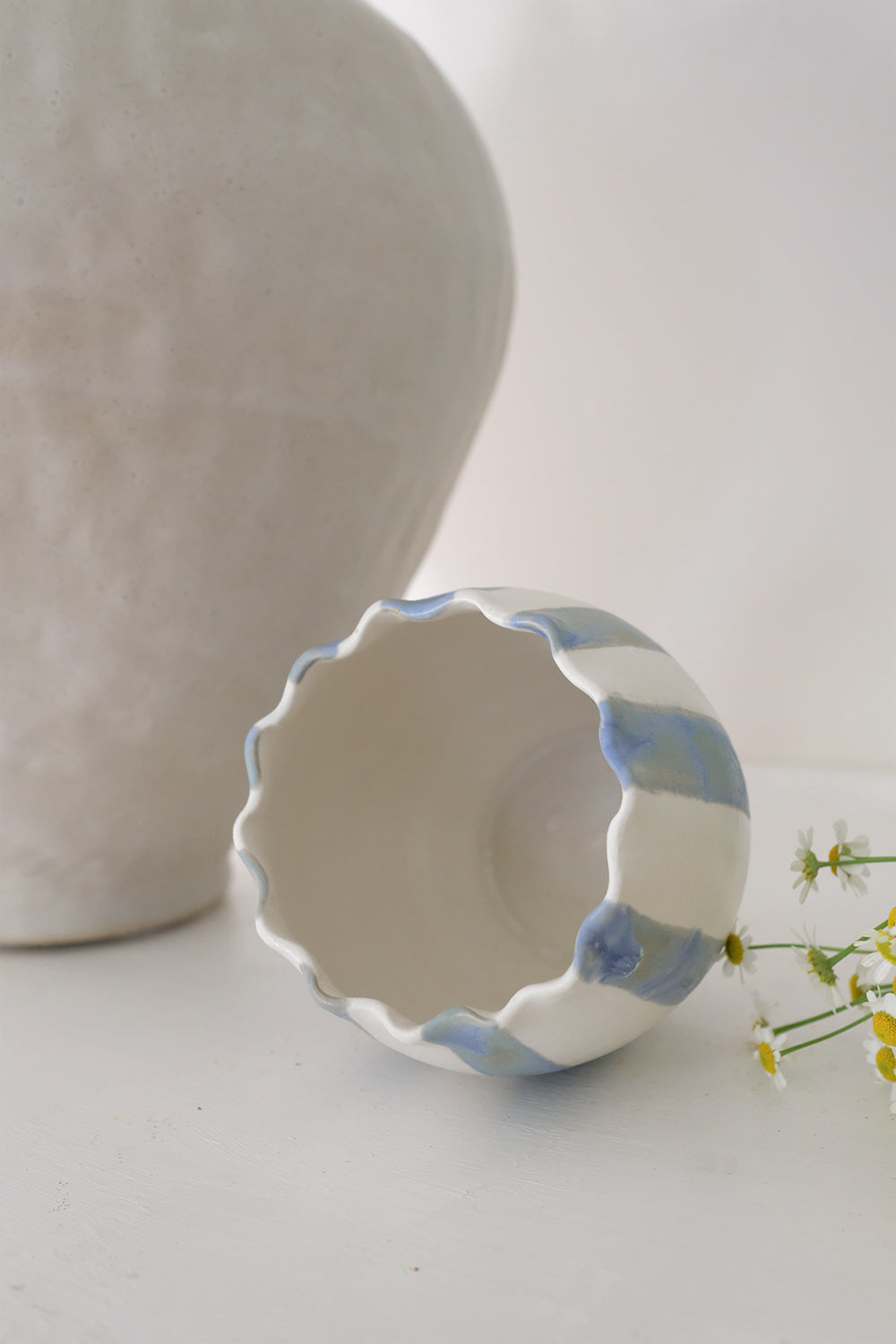 handmade striped vase