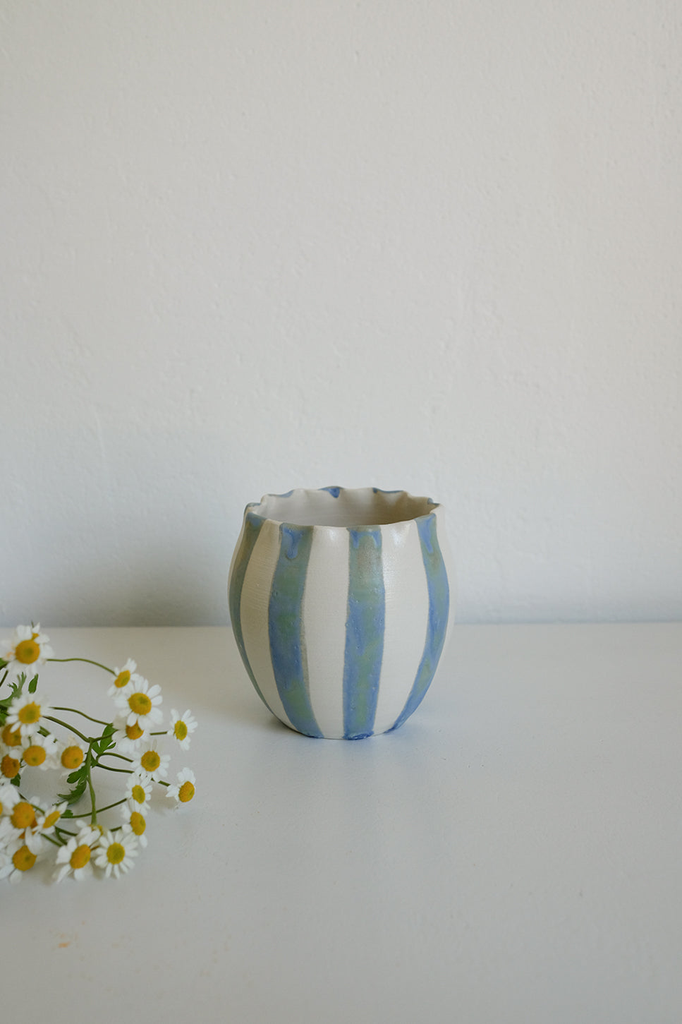 handmade striped vase