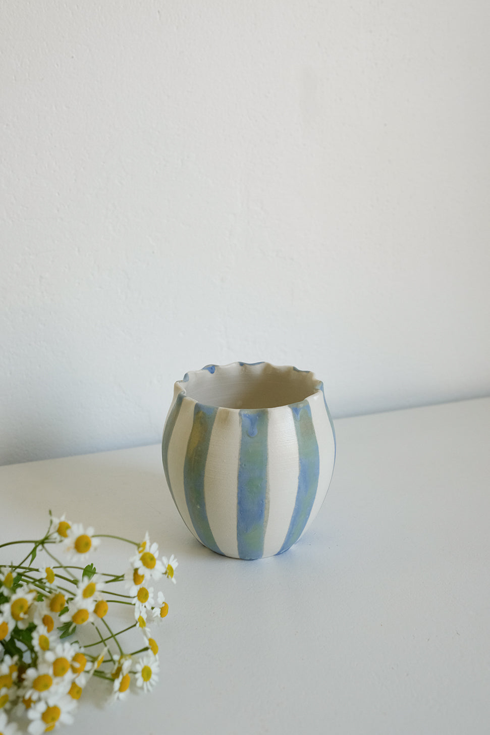 handmade striped vase