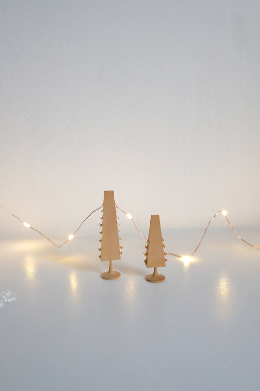 wood chip trees - set of 2