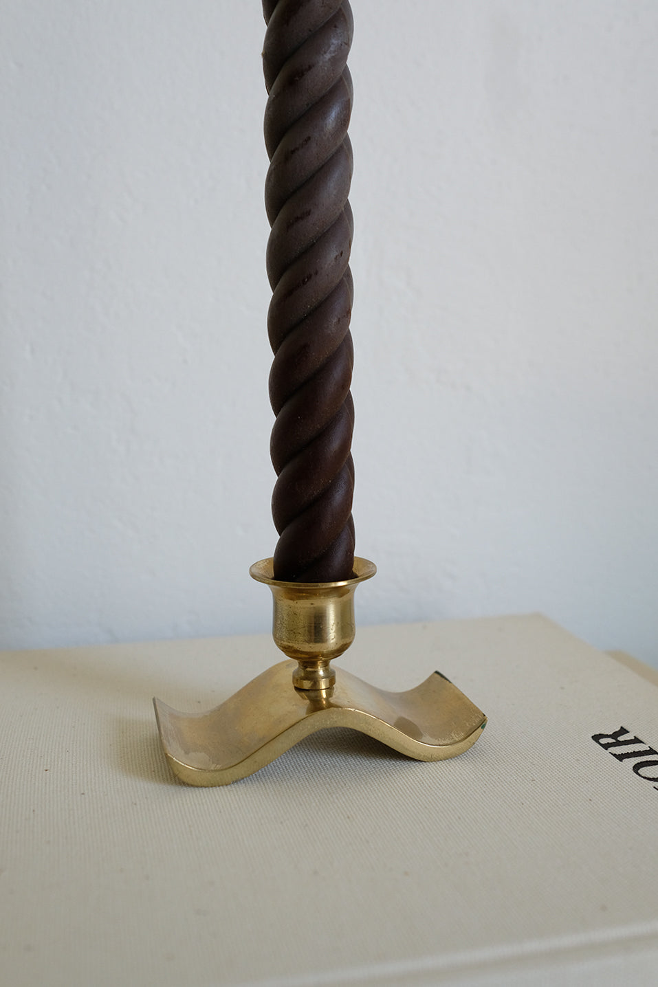 brass wavy candlestick