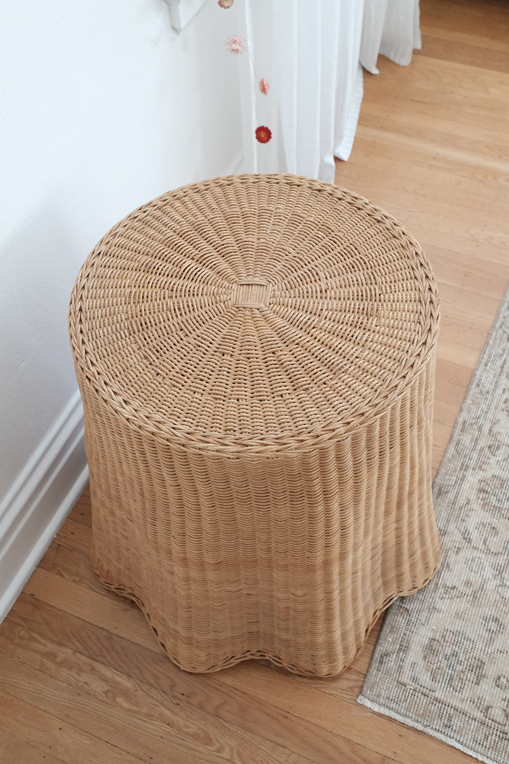 trompe l'oeil wicker side table