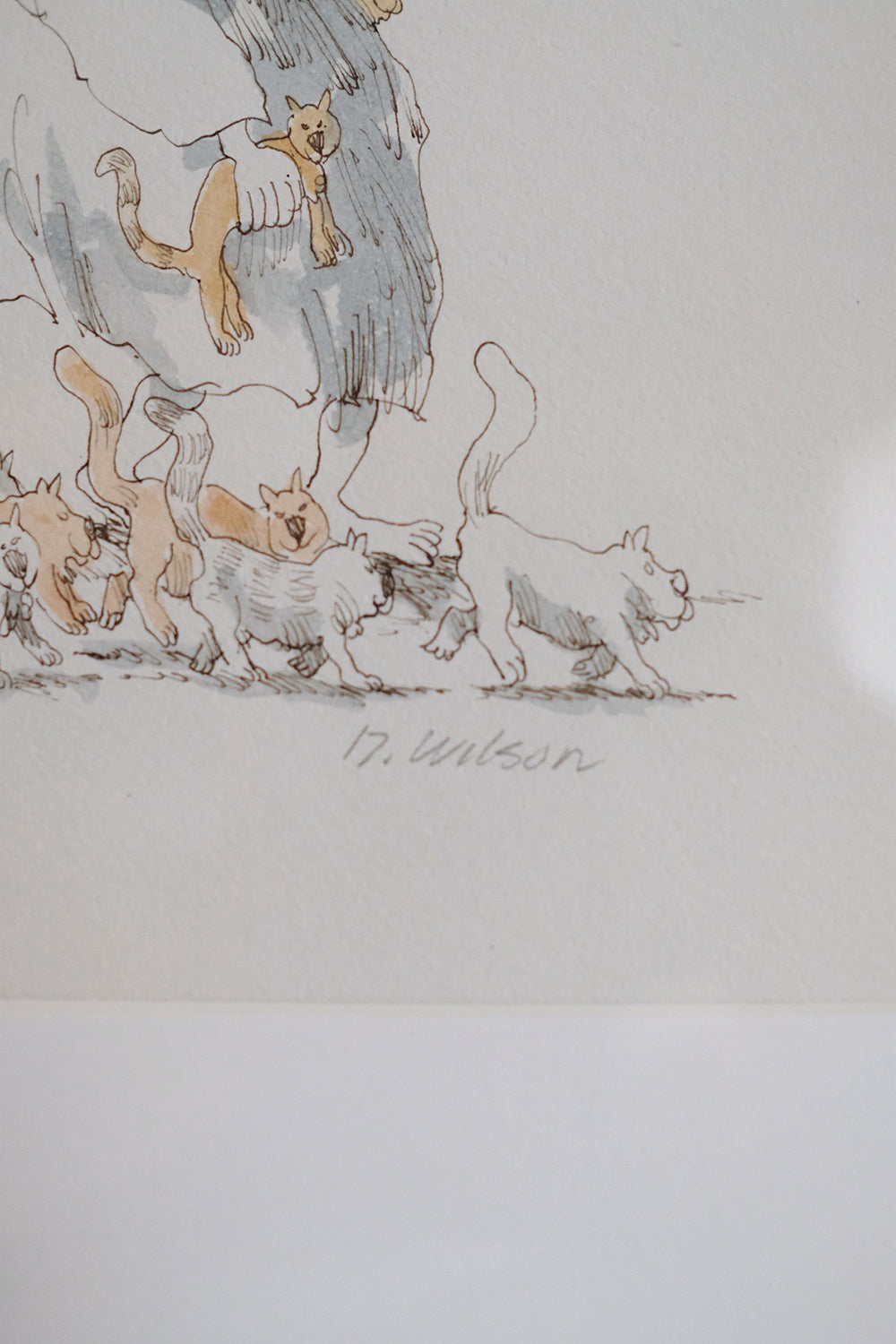 "caturday" original framed drawing