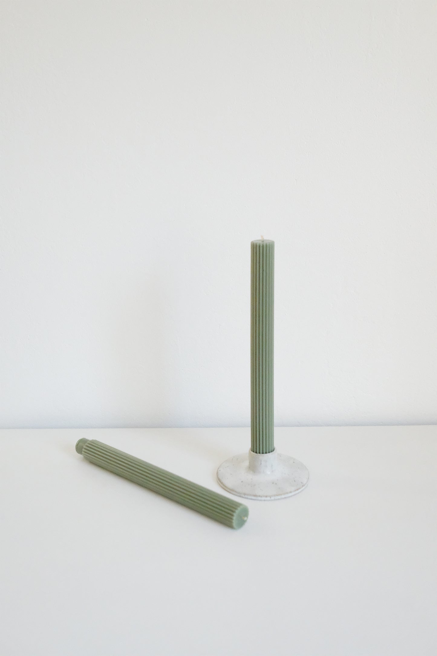 fluted taper candles (two toned) - set of 2