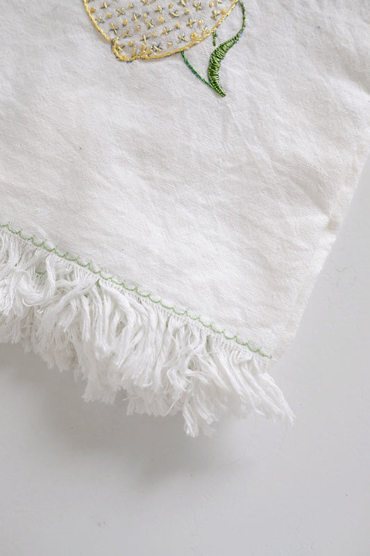 hand-embroidered tea towel
