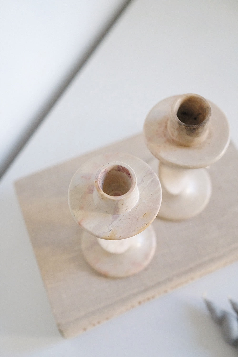 soapstone candlesticks - set of 2