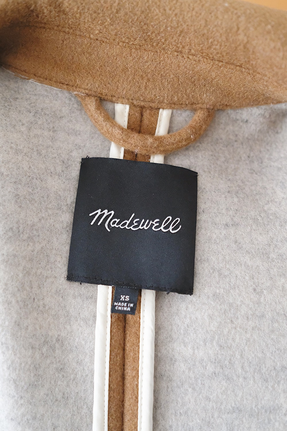 madewell camel wool blend coat