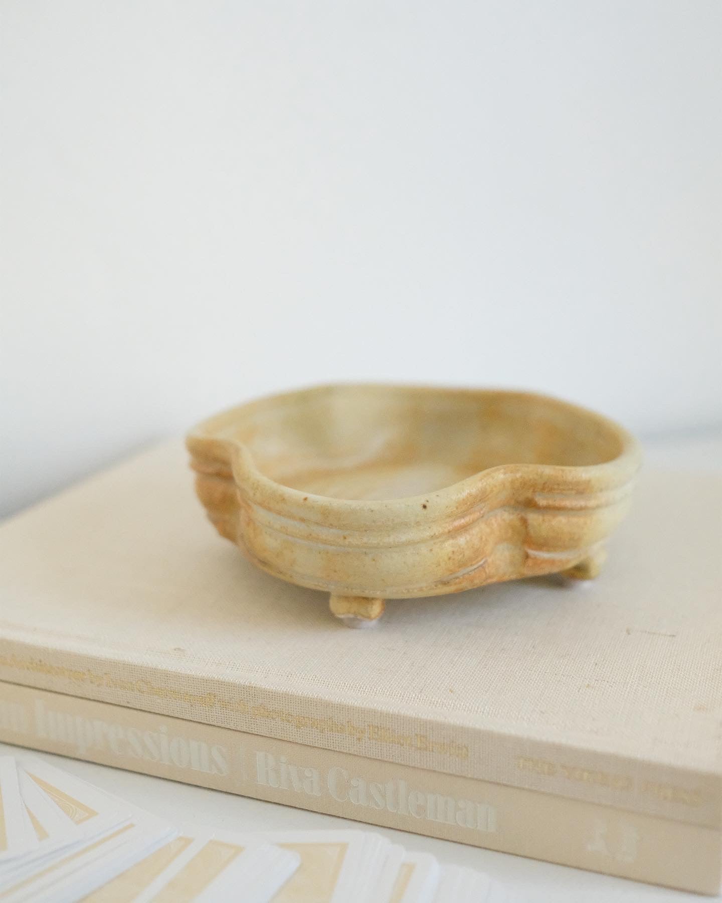 handmade ceramic footed dish