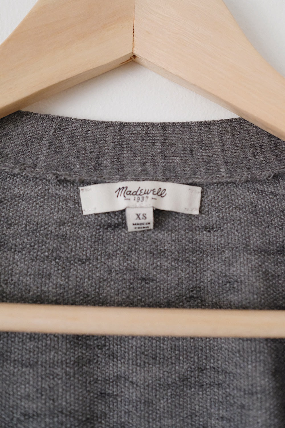 madewell grey knit cardigan