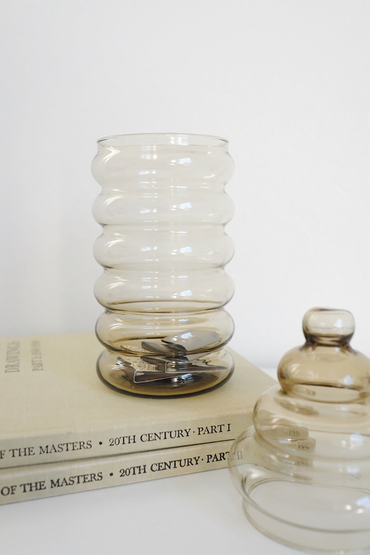 holmegaard primula smoked glass jar