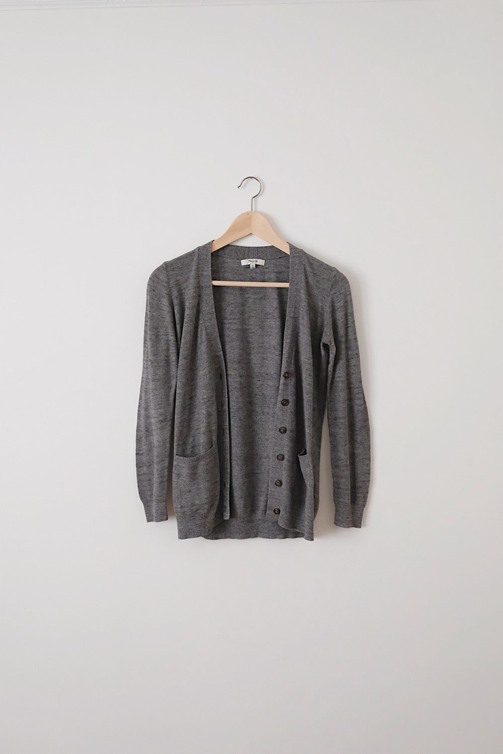 madewell grey knit cardigan