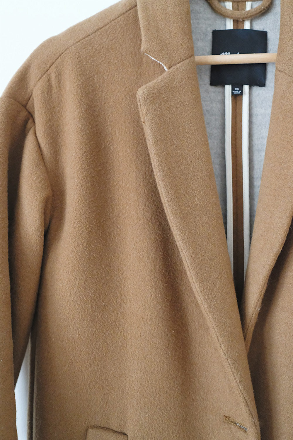 madewell camel wool blend coat