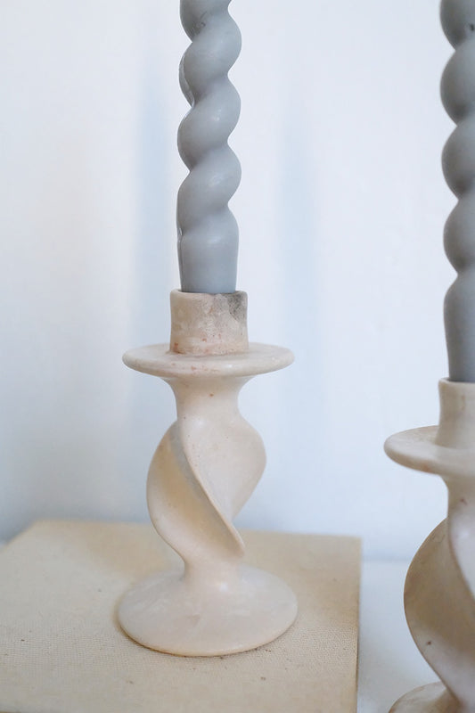 soapstone candlesticks - set of 2