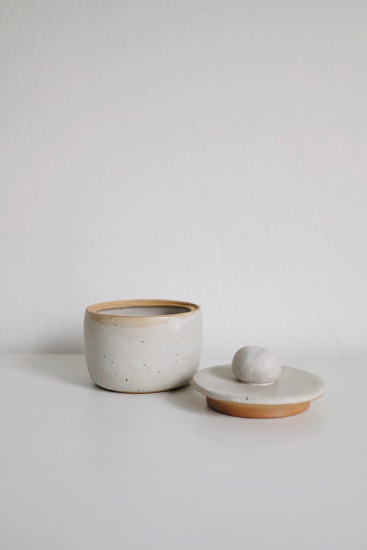 ball lidded ceramic jar