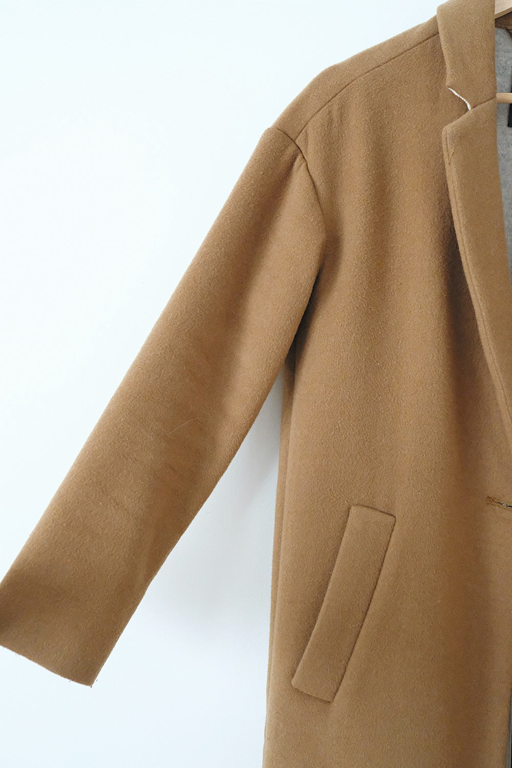 madewell camel wool blend coat