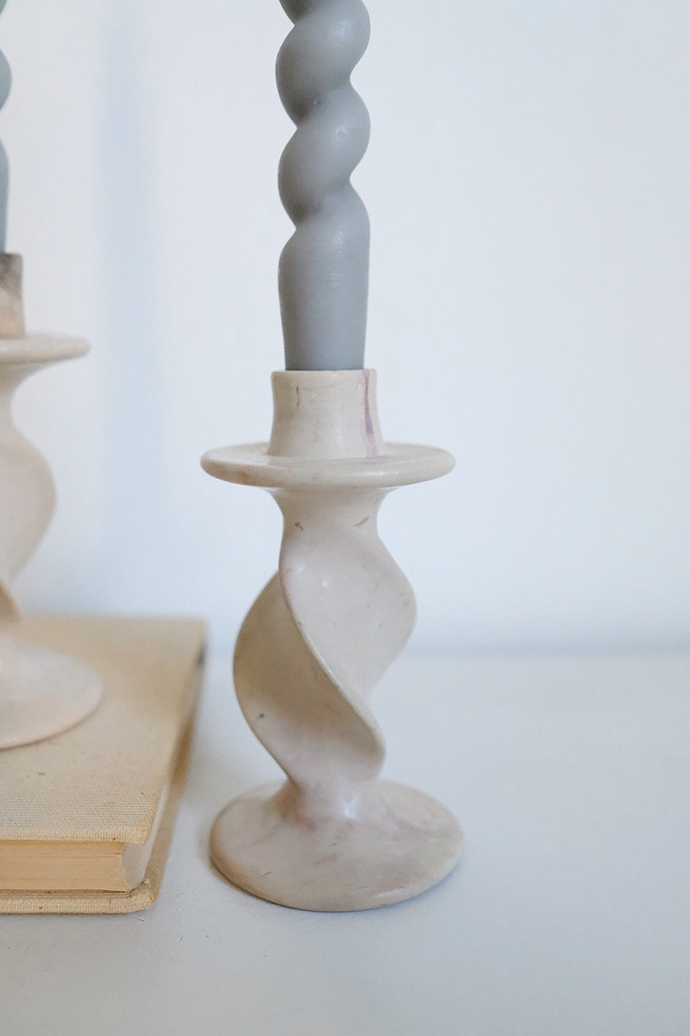 soapstone candlesticks - set of 2
