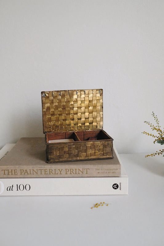 woven brass box