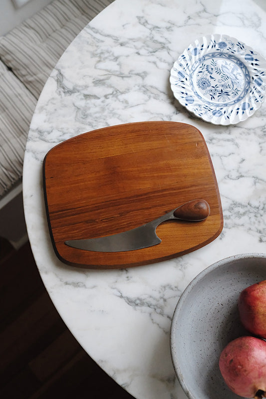 dansk cheese board with knife