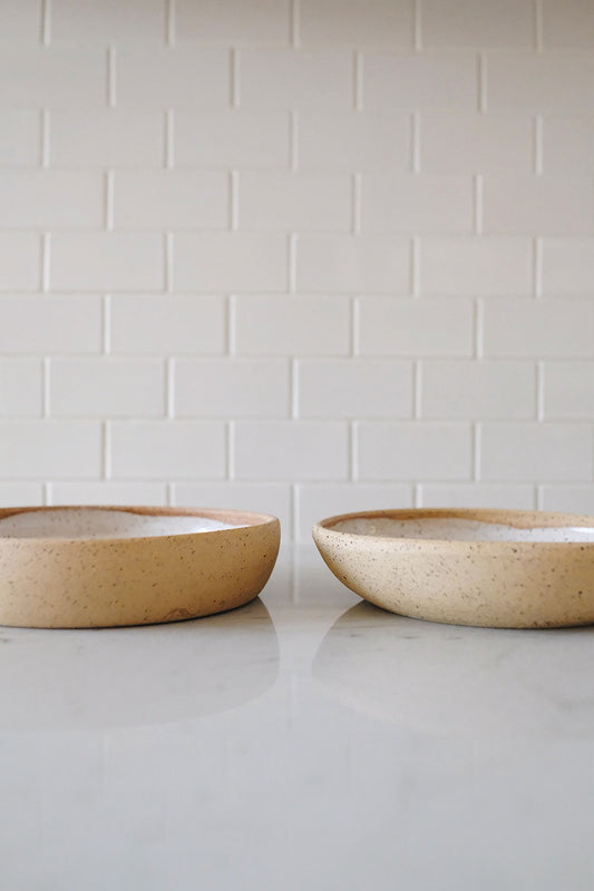 speckled low bowls - set of 2