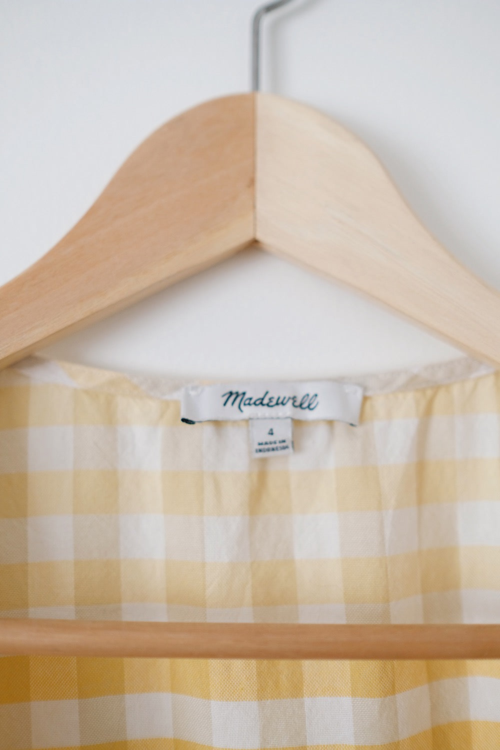 madewell gingham button-front top
