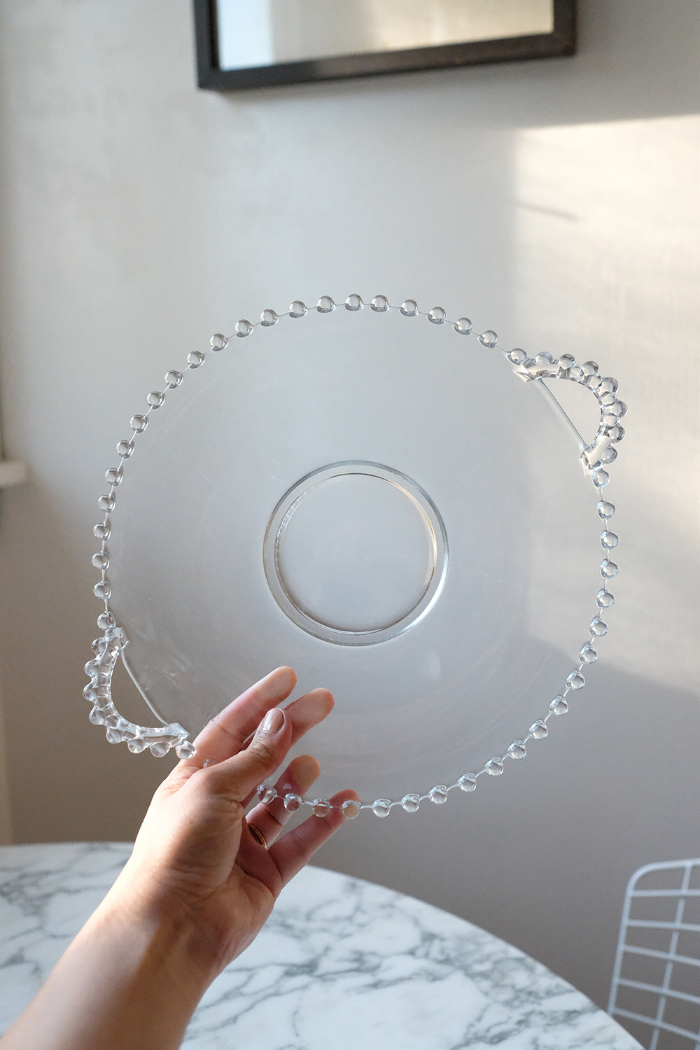 glass serving plate