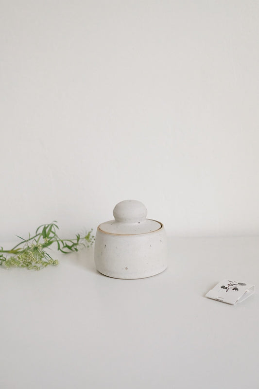 ball lidded jar (white) #1