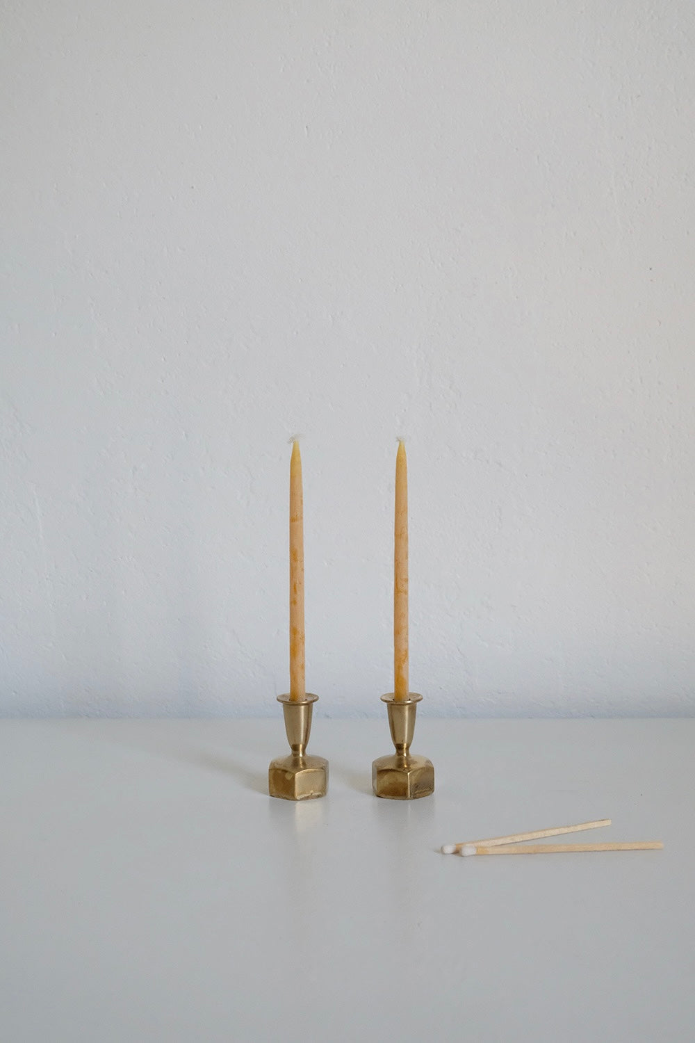 Swedish brass candlesticks - set of 2