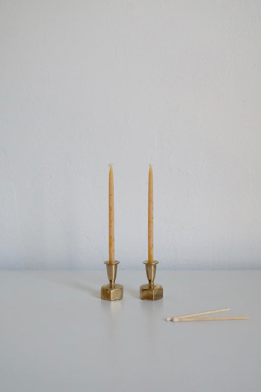 Swedish brass candlesticks - set of 2