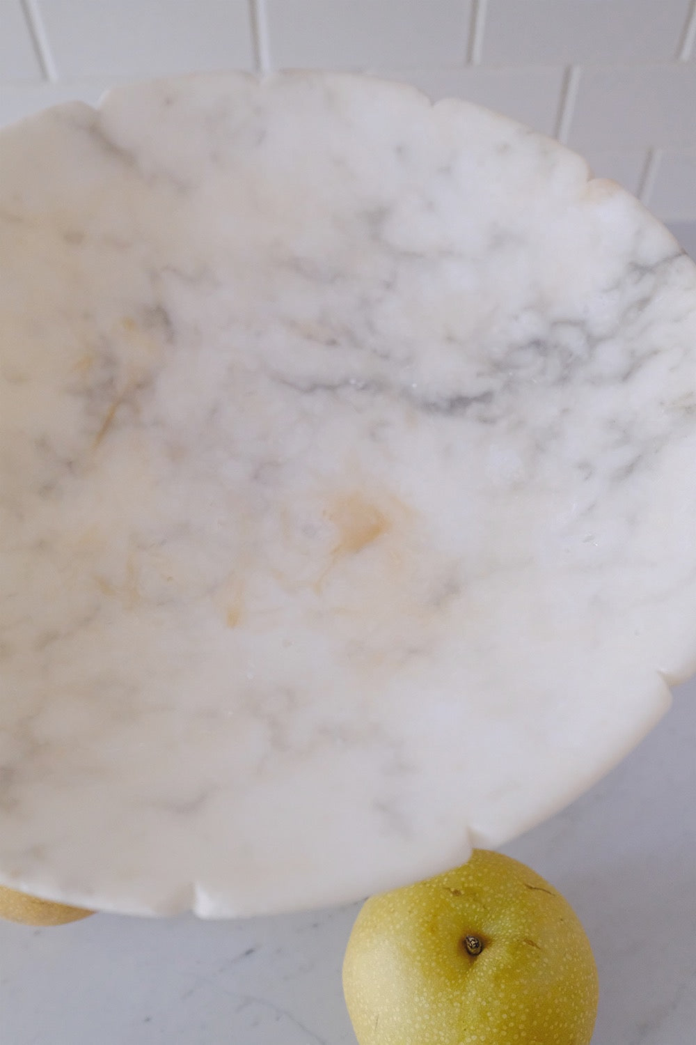scalloped alabaster pedestal