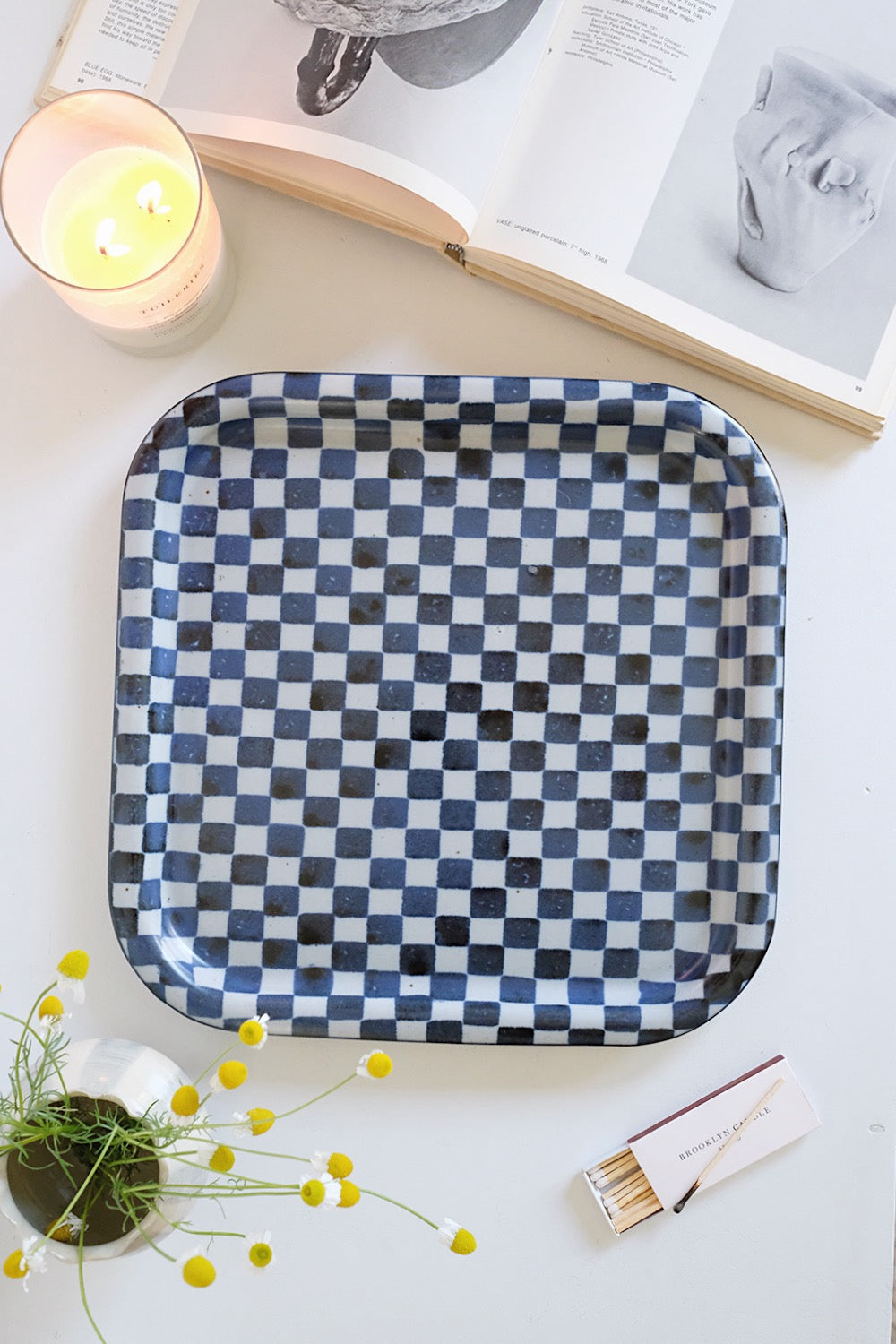 handmade checkered tray