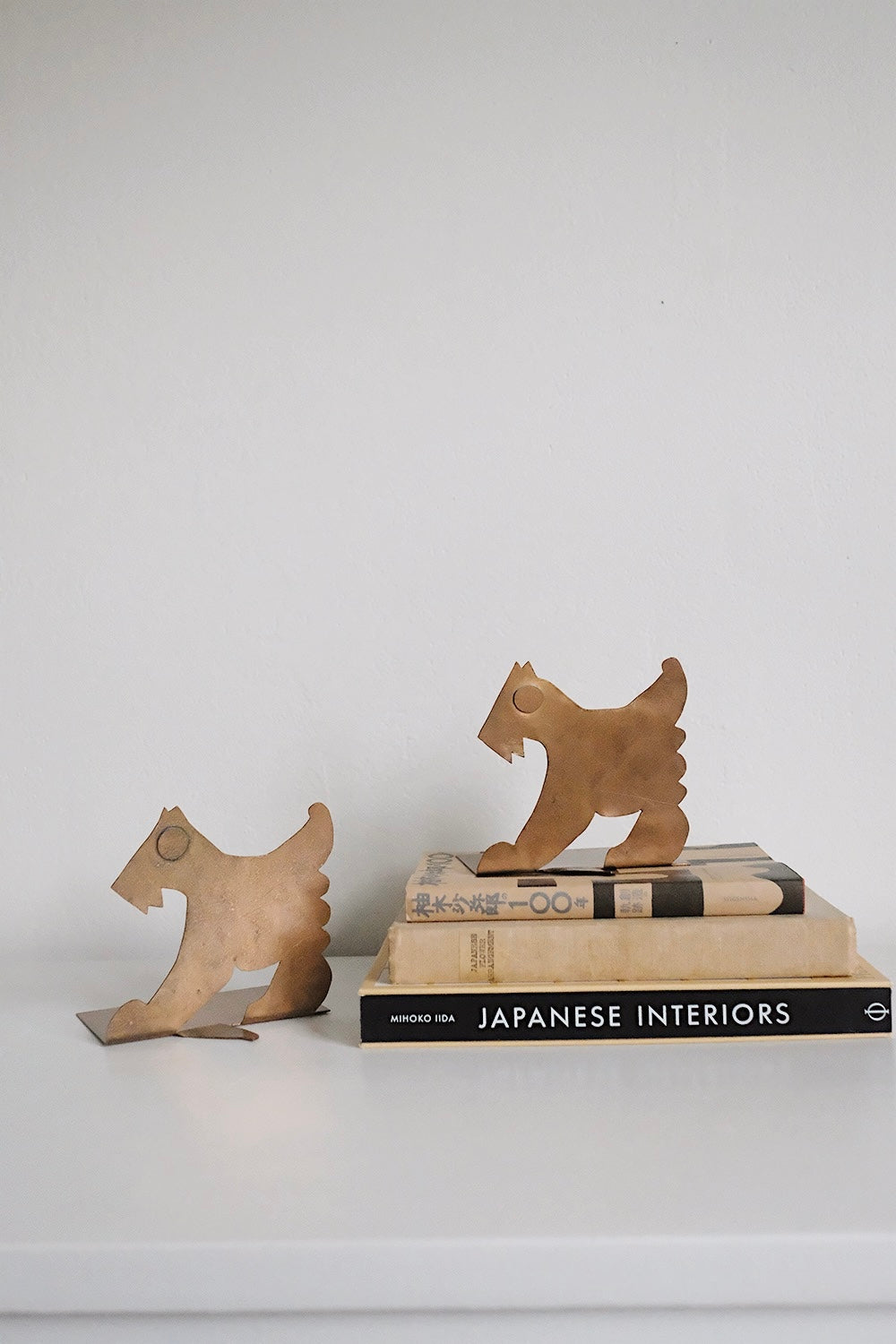 copper dog bookends - set of 2