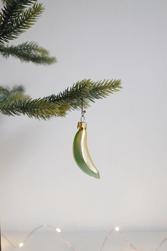 glass banana ornament