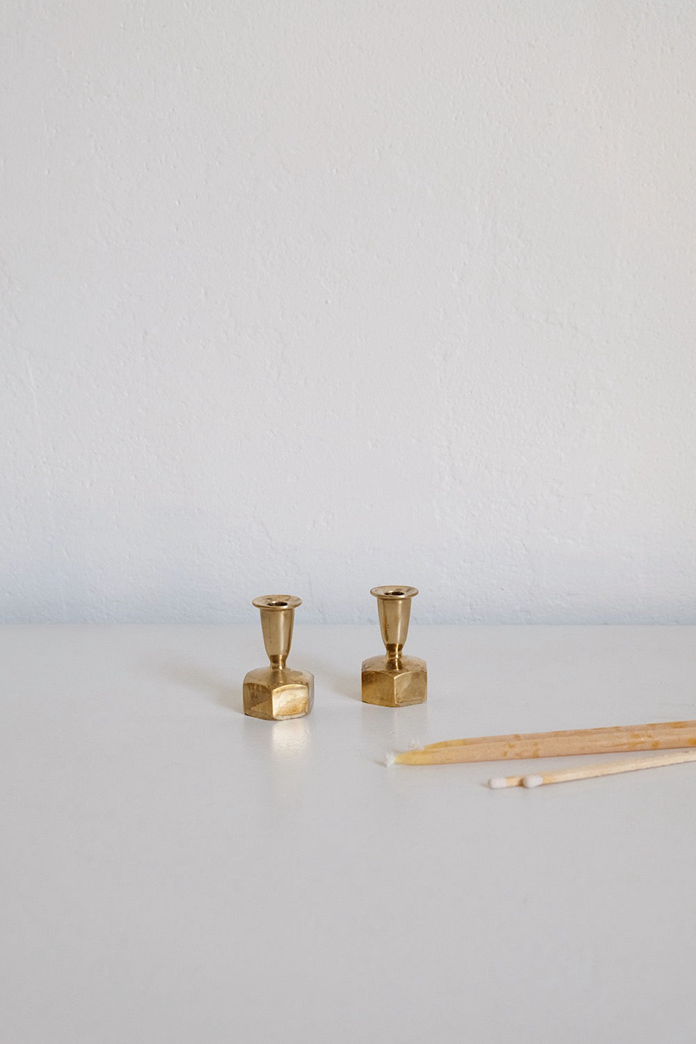 Swedish brass candlesticks - set of 2