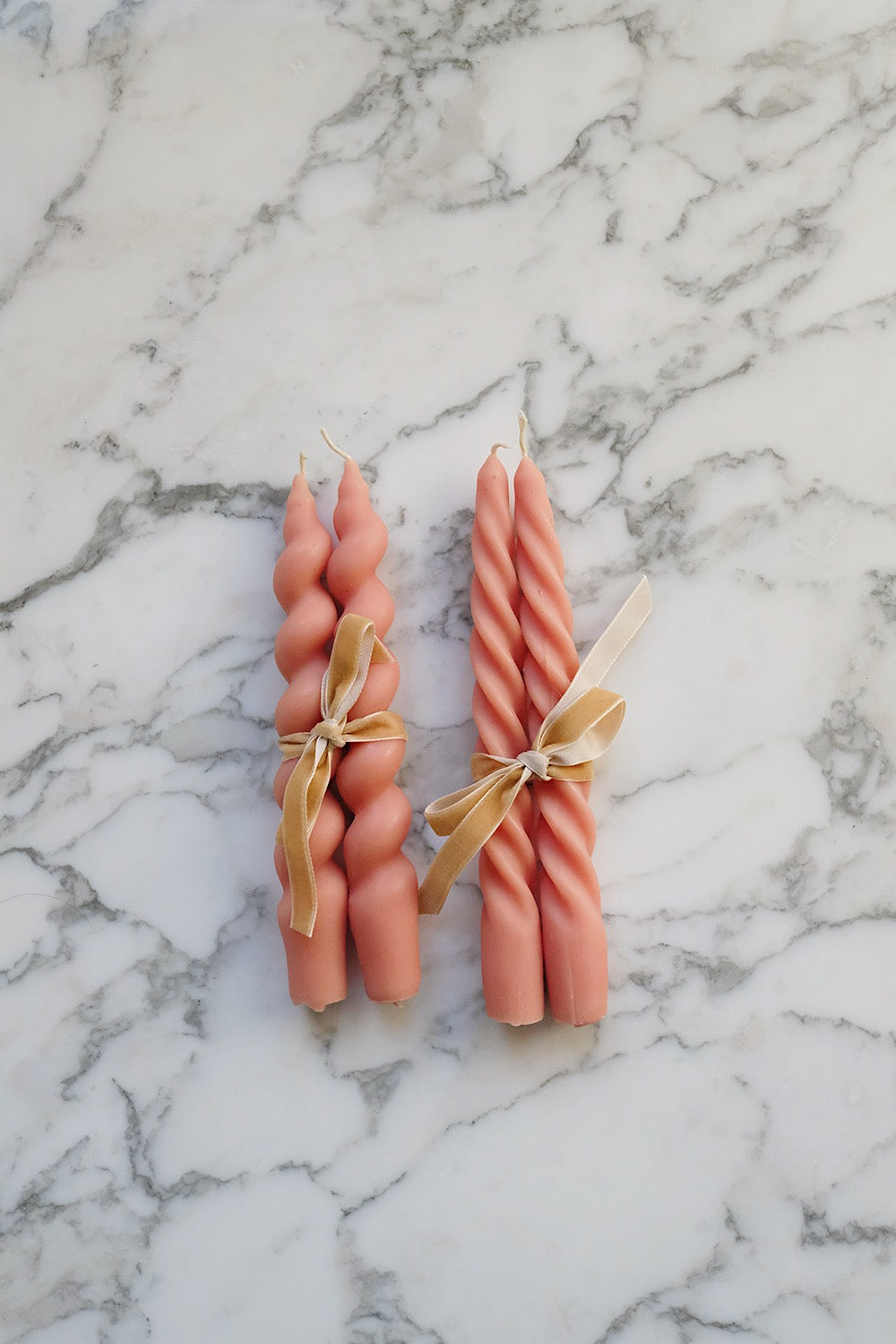 handmade beeswax tapers - set of 2