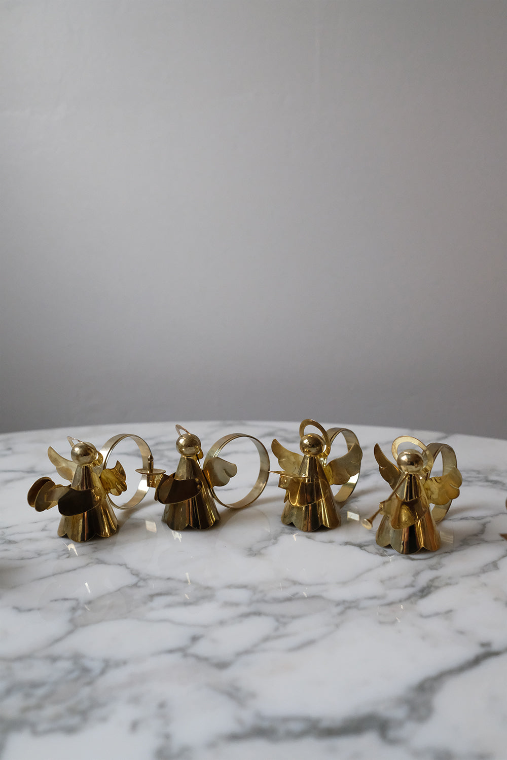 brass angel napkin rings - set of 8