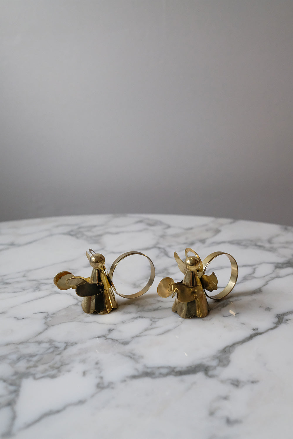 brass angel napkin rings - set of 8