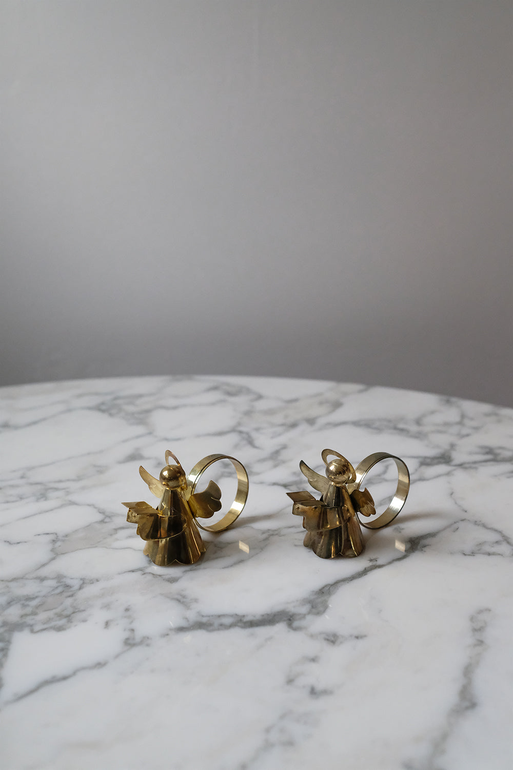 brass angel napkin rings - set of 8