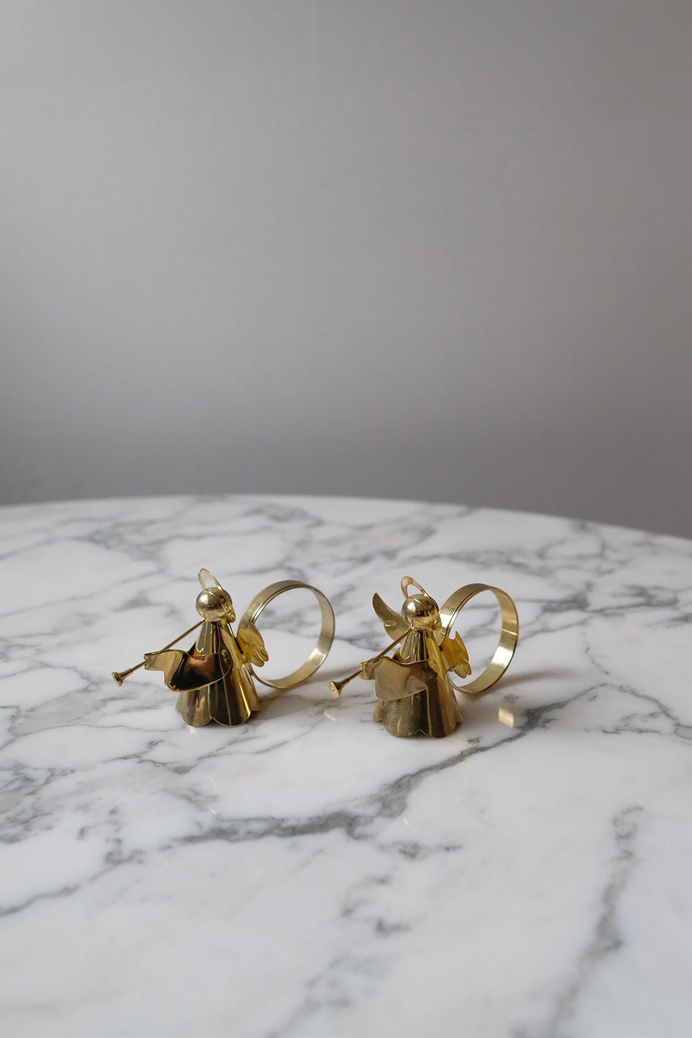 brass angel napkin rings - set of 8