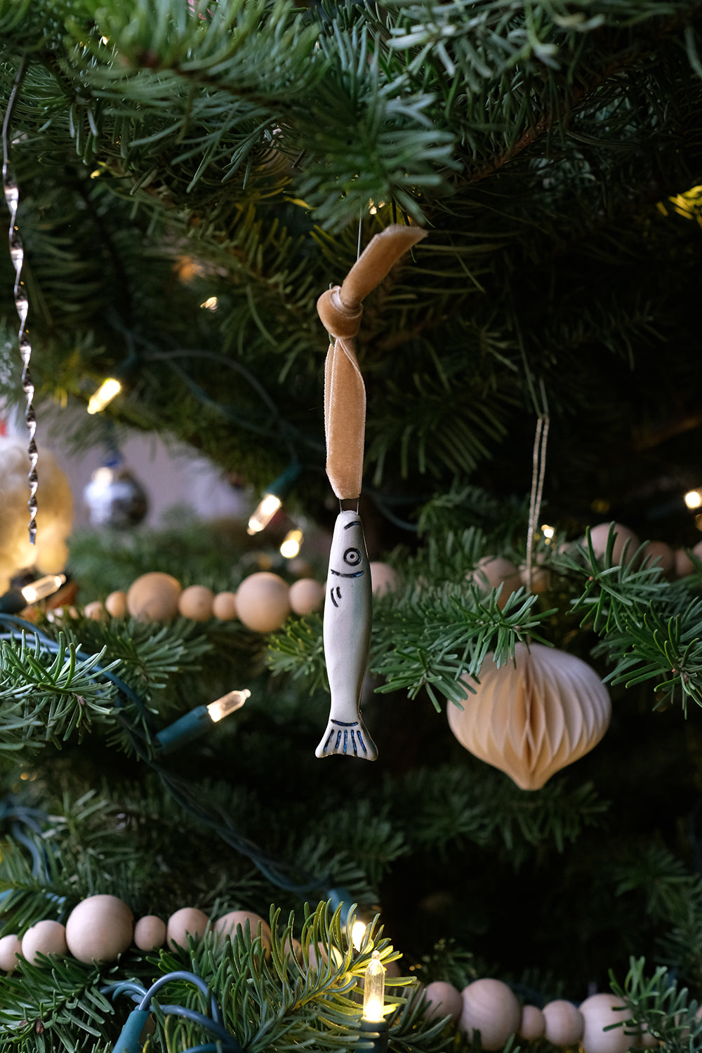 handmade sardine ornament