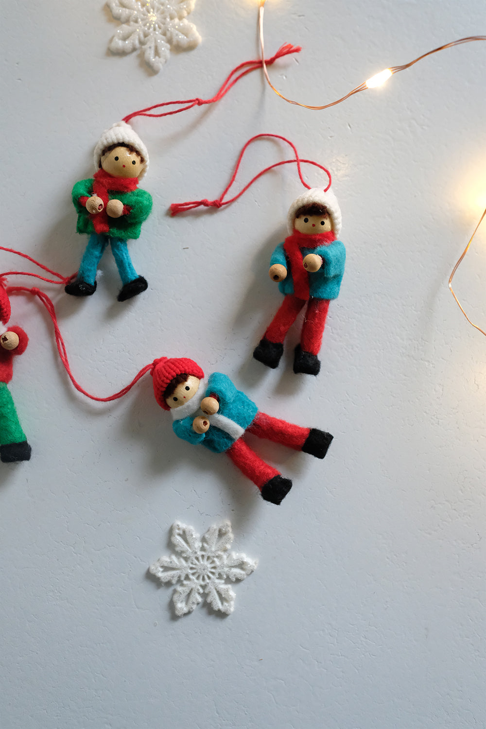 felt people ornaments - set of 4