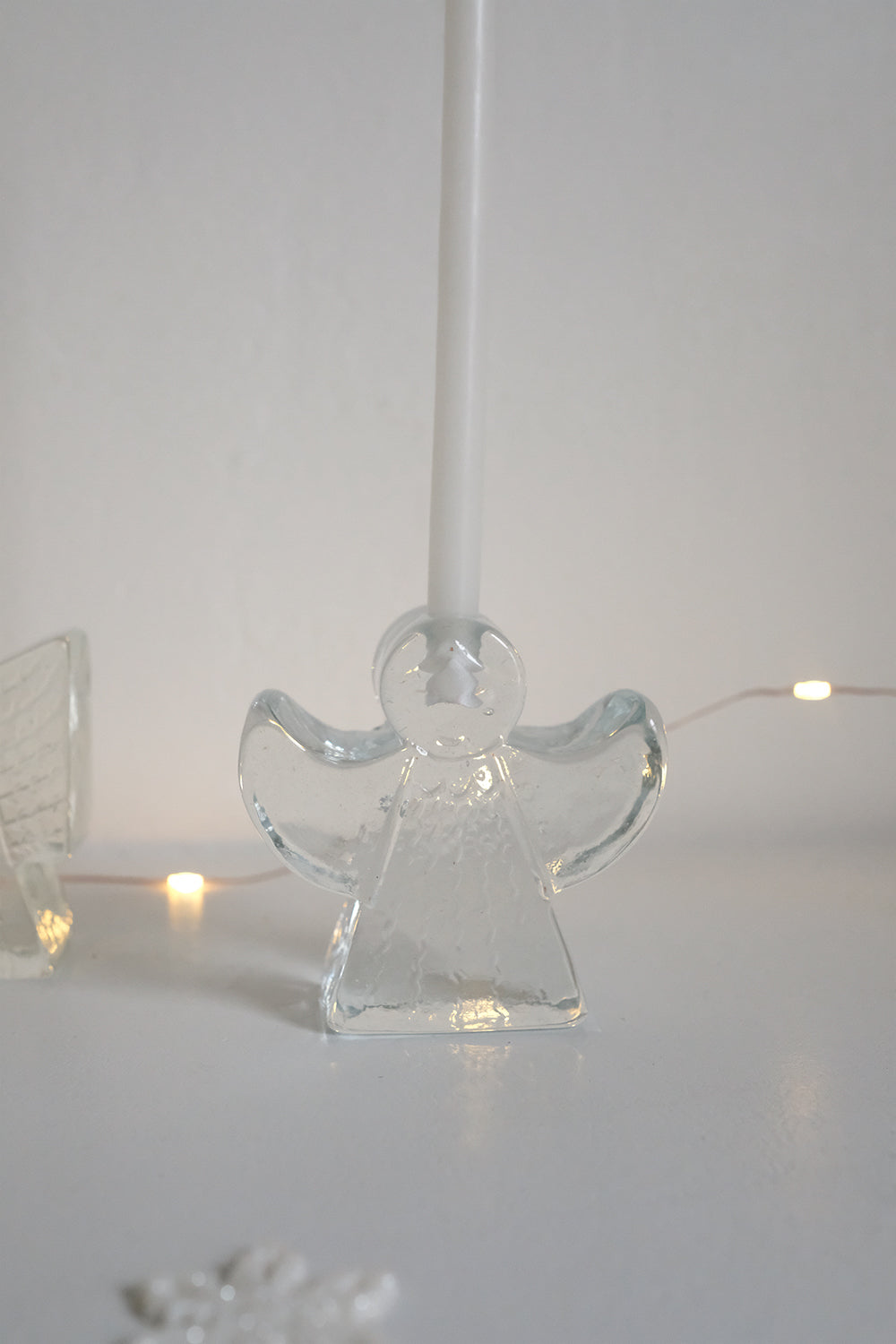 Swedish glass angel candlesticks