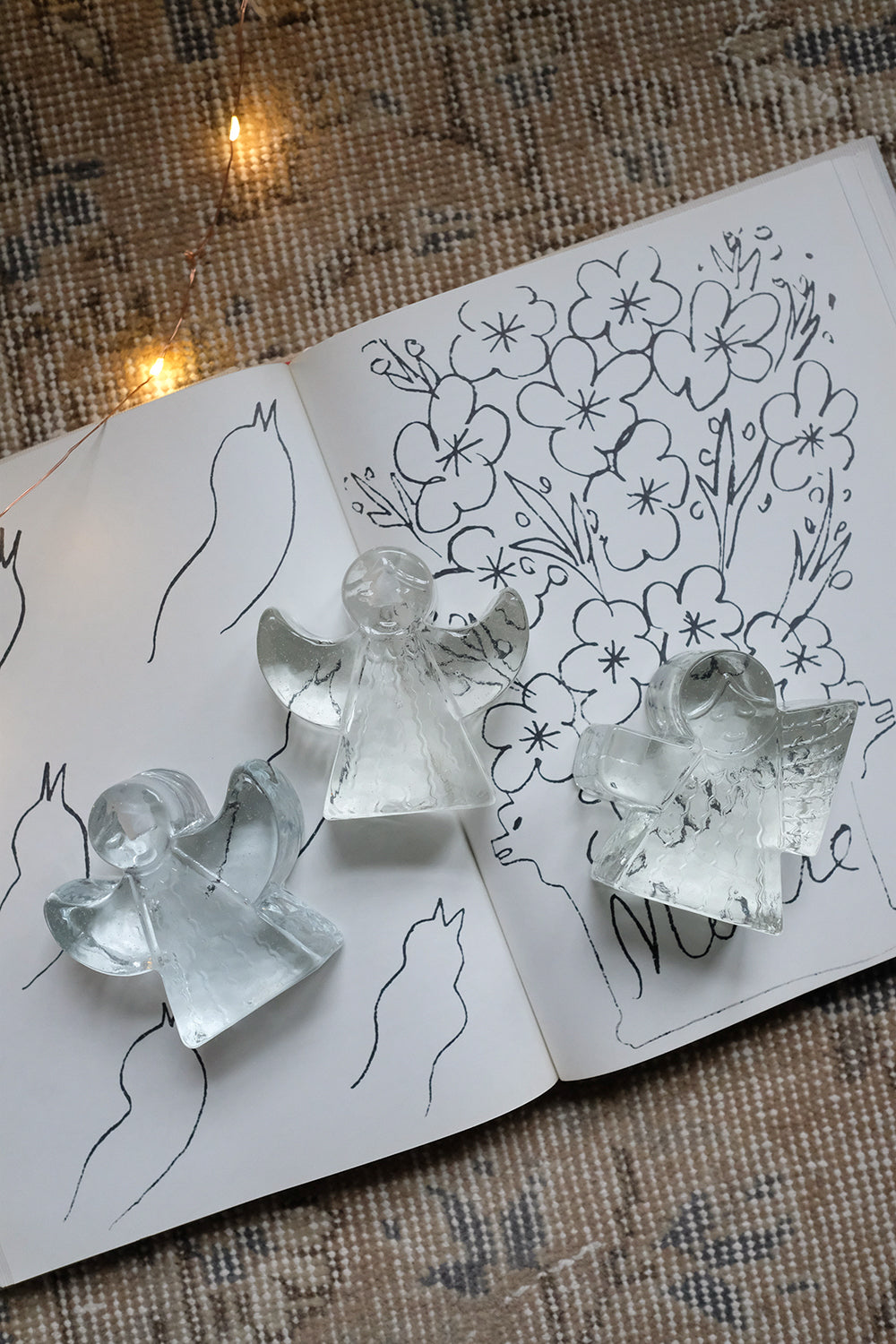 Swedish glass angel candlesticks