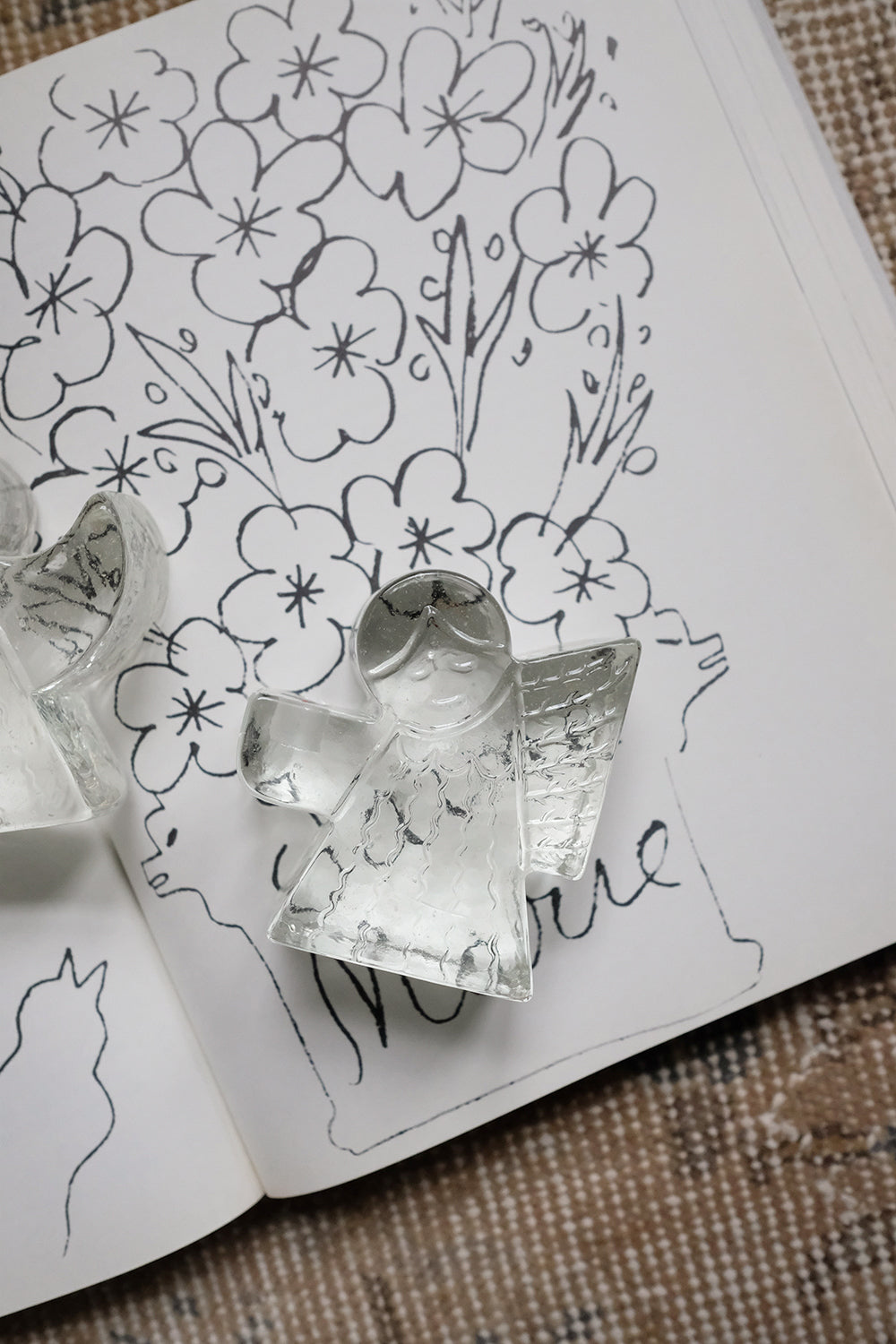 Swedish glass angel candlesticks