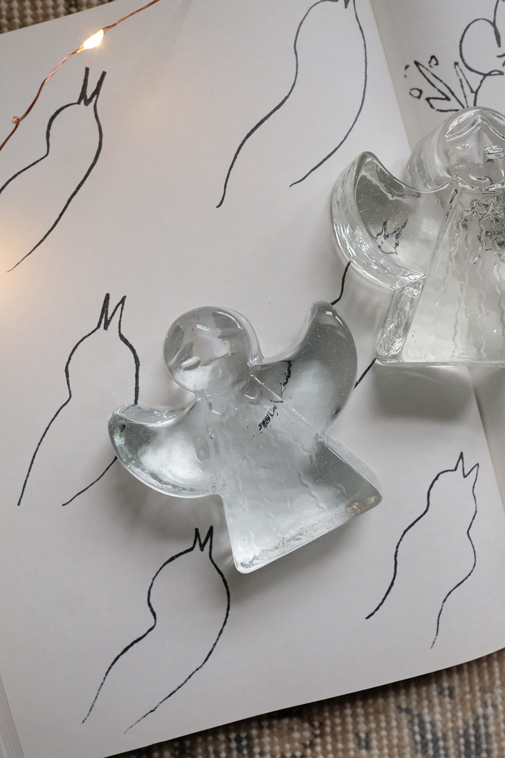 Swedish glass angel candlesticks